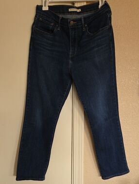 Levi Strauss 724 High Rise Straight Crop Jeans - Dark Indigo